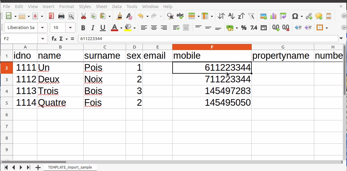 formatting a mobile phone number