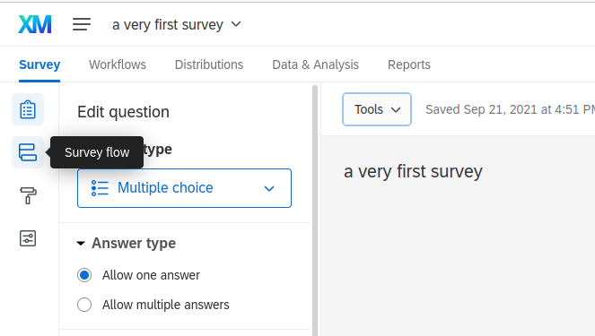 SP survey data flow option
