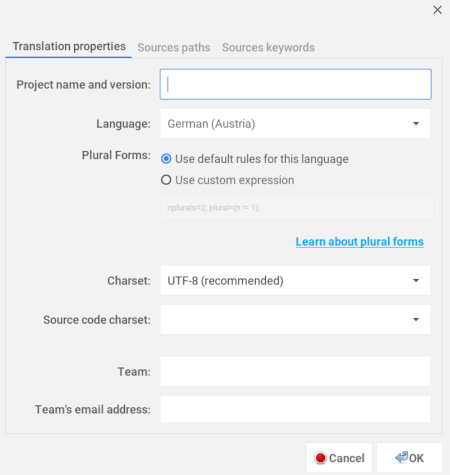 WPSS translation parameters with poedit