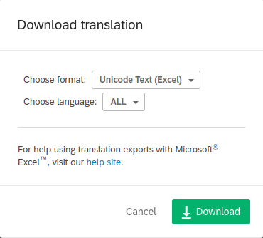 saving the translation template file