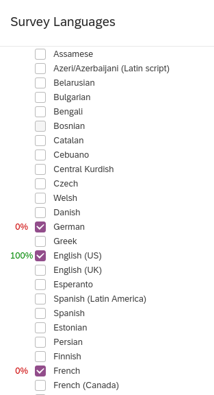 Adding a language to a questionnaire